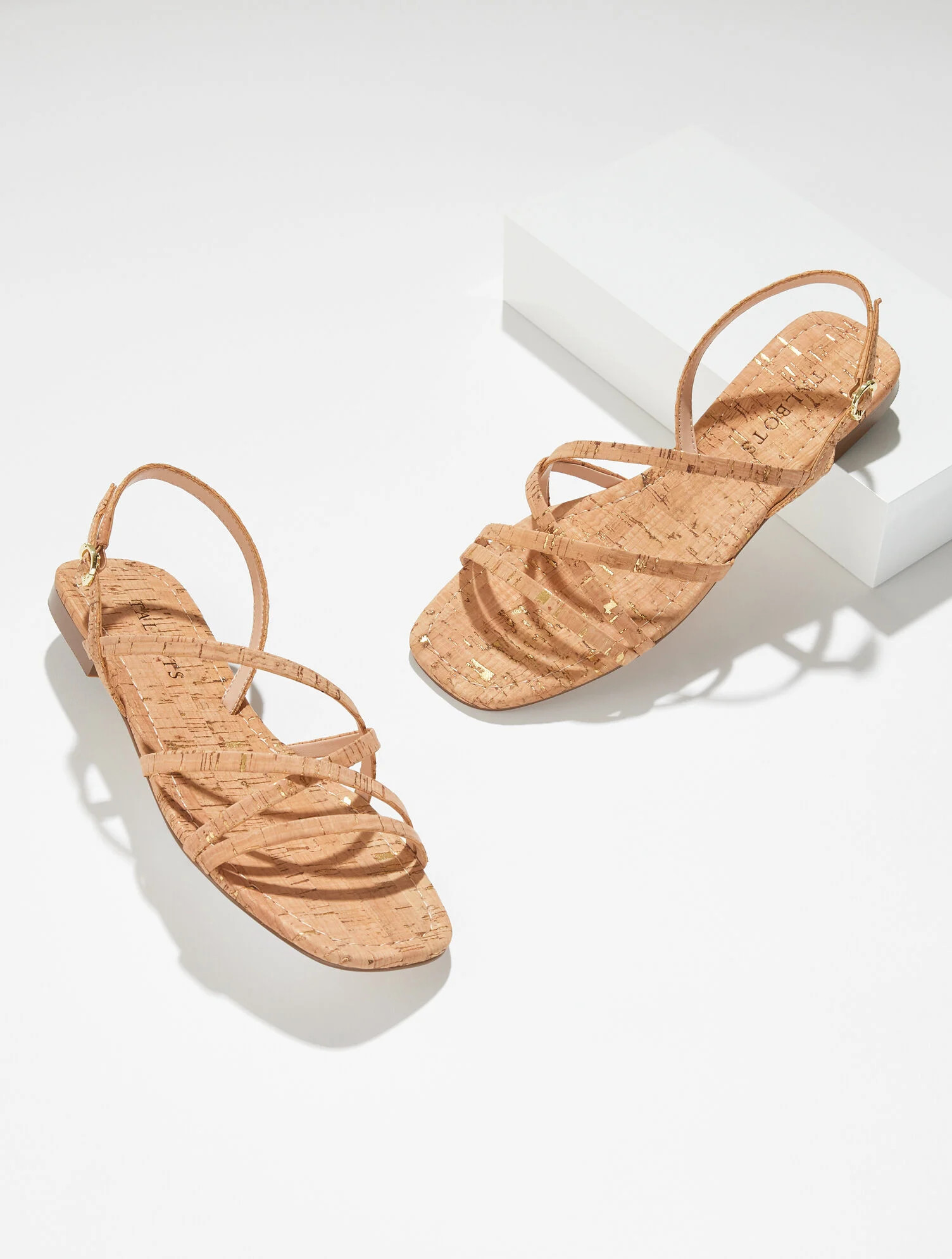 Liana Strappy Cork Flats | Talbots