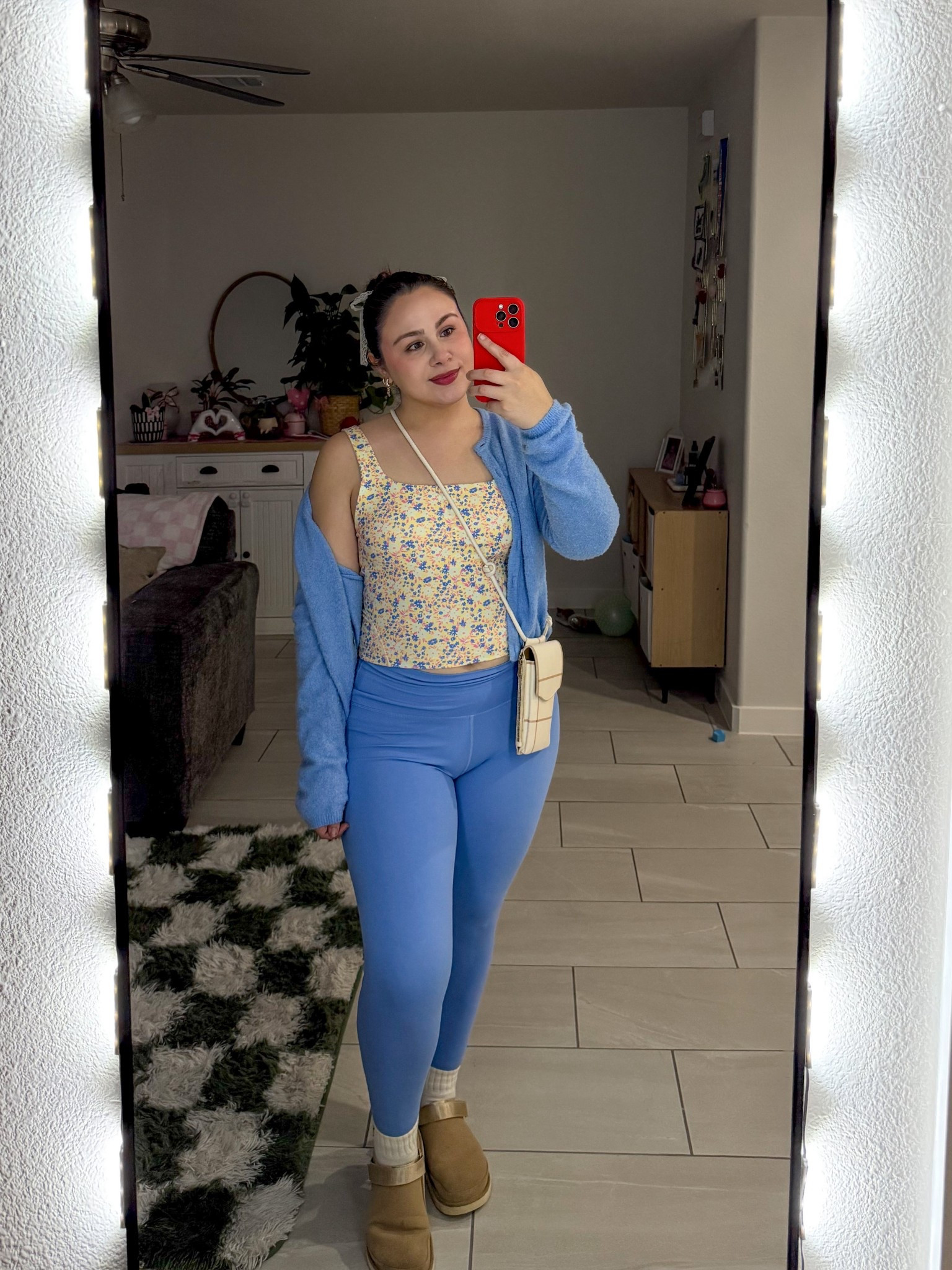 Wearing my true size in everything 
Cardigan is Marshall’s but I will like similars 
Pilates outfit 
Pilates princess 

#LTKfitnessgoals #LTKActive #LTKootd