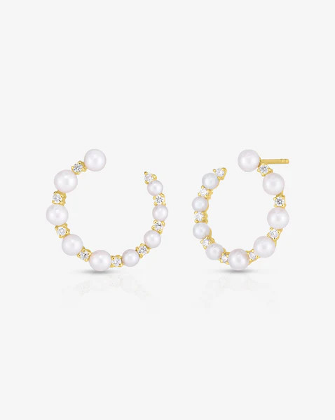Pearl + Diamond Circle Studs | Ring Concierge