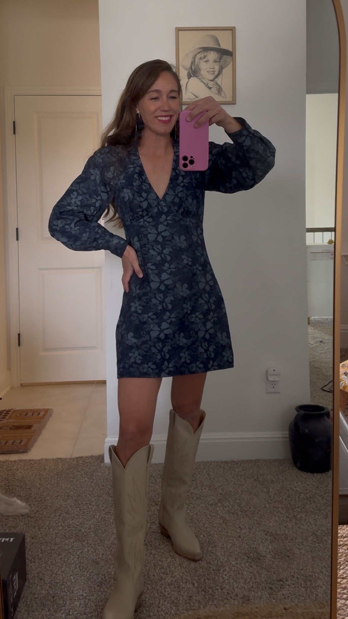 Denim dress is Lulus
Boots Tecovas 

#LTKFindsUnder100 #LTKStyleTip