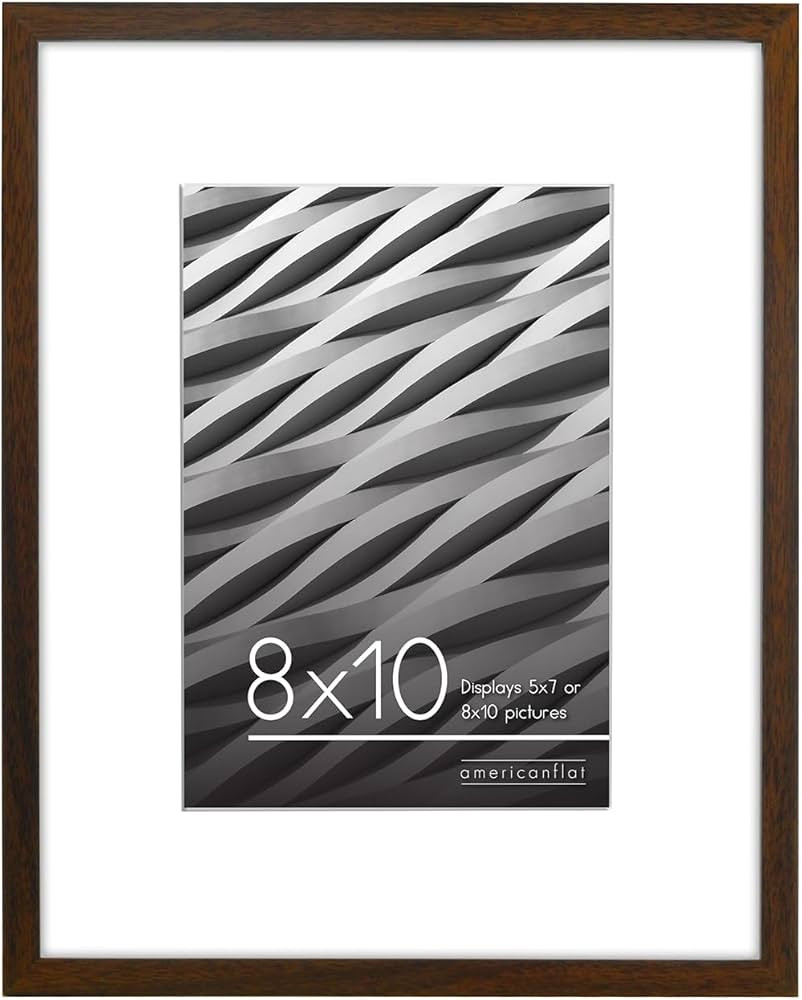 Americanflat 8x10 Picture Frame with Shatter-Resistant Glass - Use as 5x7 Frame with Mat or 8x10 ... | Amazon (US)