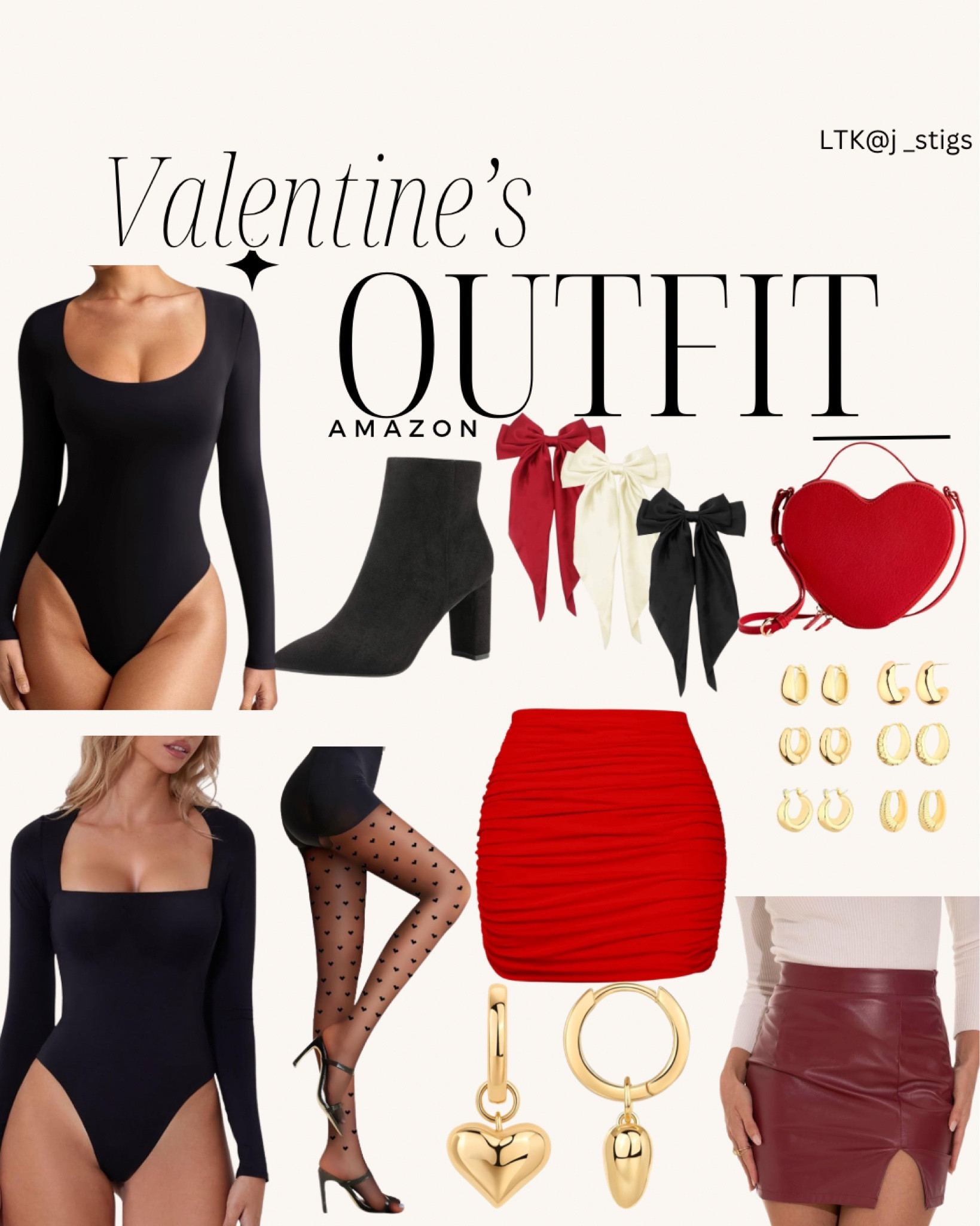 Fun & flirty Valentine’s outfit Inspo. Everything is from Amazon except the heart bag. #valentinesday #heart #hairbow

#LTKU #LTKstyletip #LTKfindsunder50