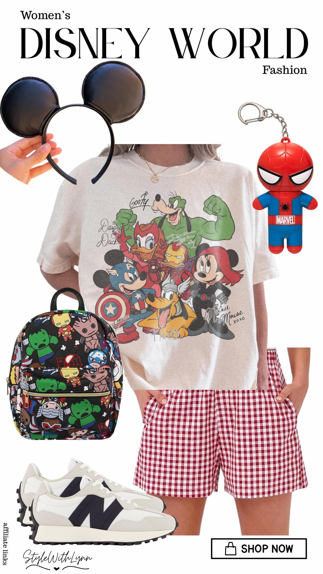 🕷️💥 Calling all Marvel-loving Disney fans! 💥🕷️

This might be the ultimate Disney World outfit for your next park day! From the adorable Marvel x Disney graphic tee to the classic red gingham shorts, comfy New Balance sneakers, Mickey ears, and Marvel-inspired accessories, this look is perfect for exploring the parks in style and comfort.

Whether you're heading to Avengers Campus, meeting your favorite superheroes, or planning a fun Disney vacation, this outfit delivers the perfect mix of Disney fashion, park outfit inspiration, and all-day wearability. ❤️💙

✨ Save this outfit idea for your next Disney trip!
✨ Follow for more Disney World outfit inspiration.
🛍️ Shop this entire look below!

#DisneyWorldOutfit #DisneyFashion #DisneyStyle #DisneyOutfitInspo #DisneyBound #MarvelDisney #MarvelFans #DisneyParksStyle #DisneyVacationOutfit #DisneyWorldFashion #DisneyInfluencer #DisneyStyleInspo #ThemeParkStyle #MagicKingdomOutfit #HollywoodStudiosStyle #DisneyOOTD #ParkDayOutfit #DisneyAccessories #DisneyShopping #ShopMyLook

#LTKmomlife #LTKTravel #LTKootd