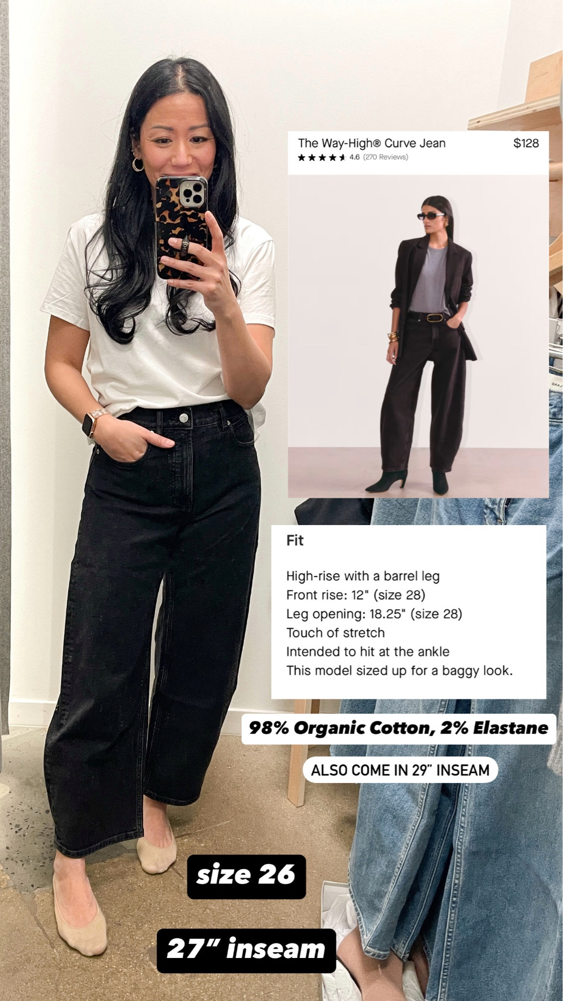 Sized up to medium in tee
Size 26 jeans

Everlane The way-high curve jeans


#LTKSaleAlert #LTKFindsUnder100 #LTKOver40