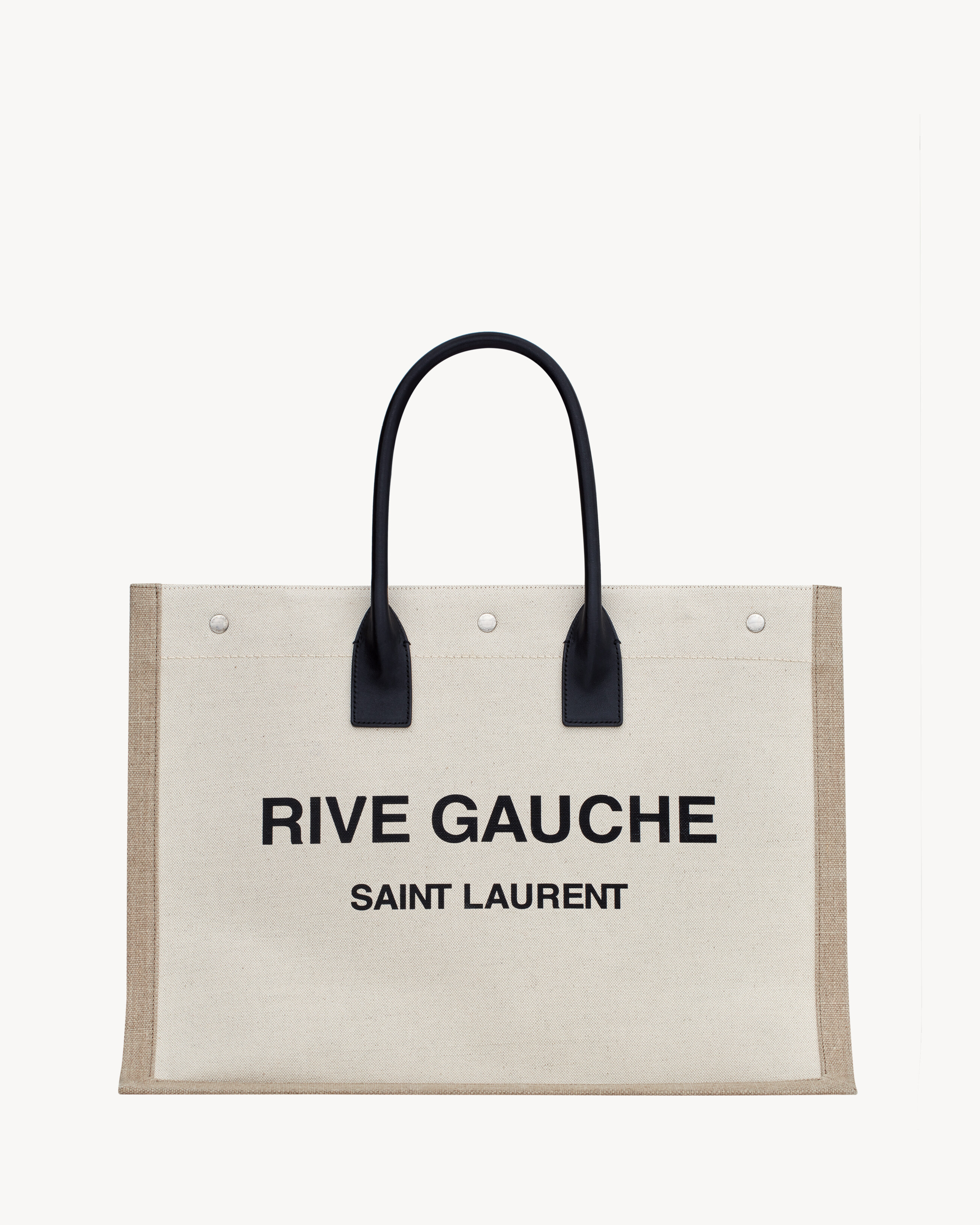 Rive Gauche Large Tote Bag In Printed Canvas And Leather White One Size | Saint Laurent Inc. (Global)