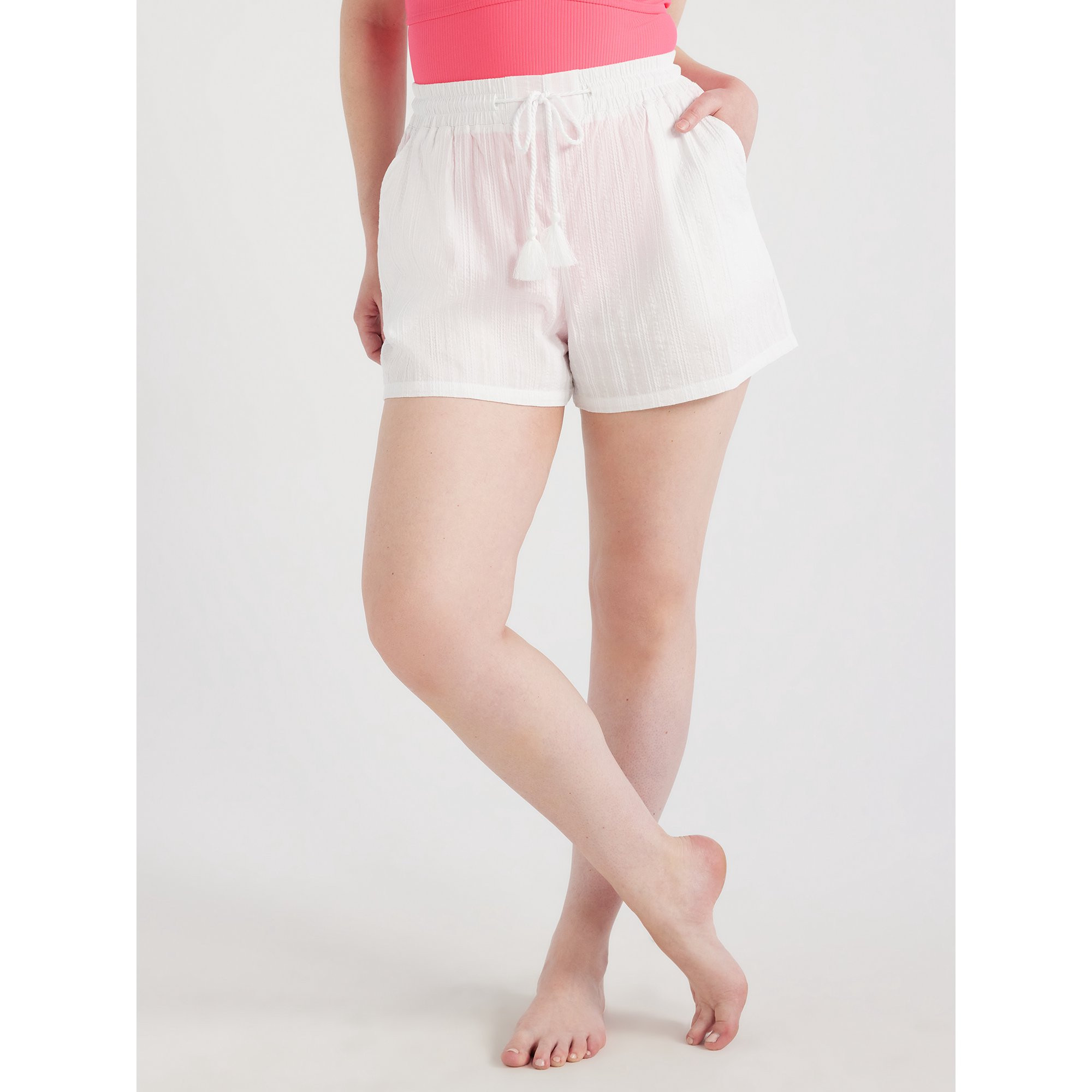Time and Tru Women's and Women's Plus Cotton Pull On Coverup Shorts, Sizes XS-3X | Walmart (US)