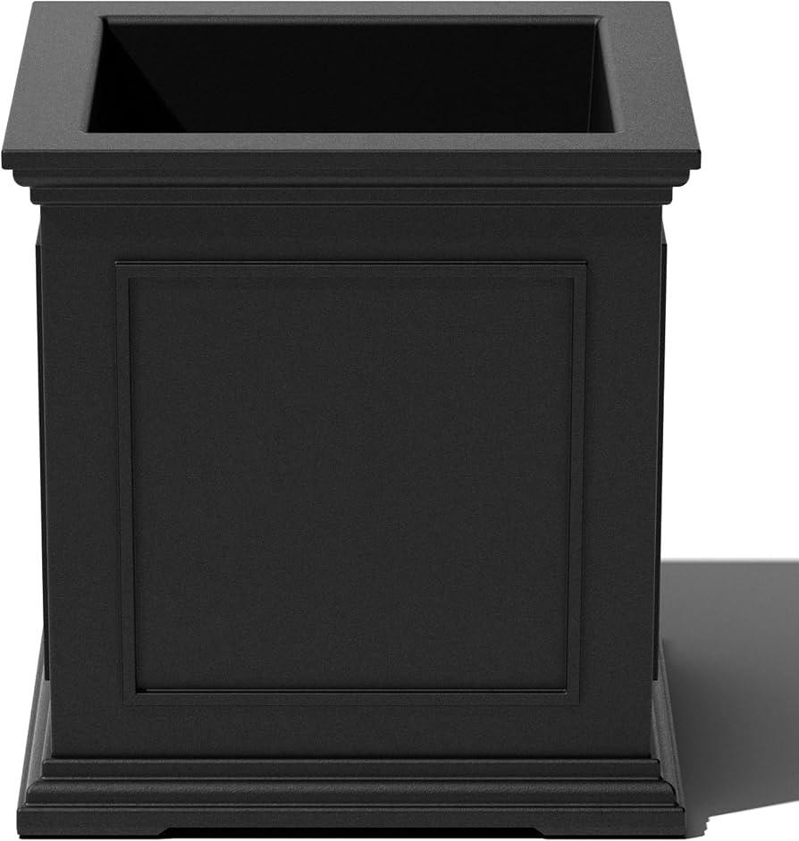 Veradek Brixton Cube Planter, Black, 20.75 in Height, 19 in Width, 19 in Length, Outdoor Use | Amazon (US)
