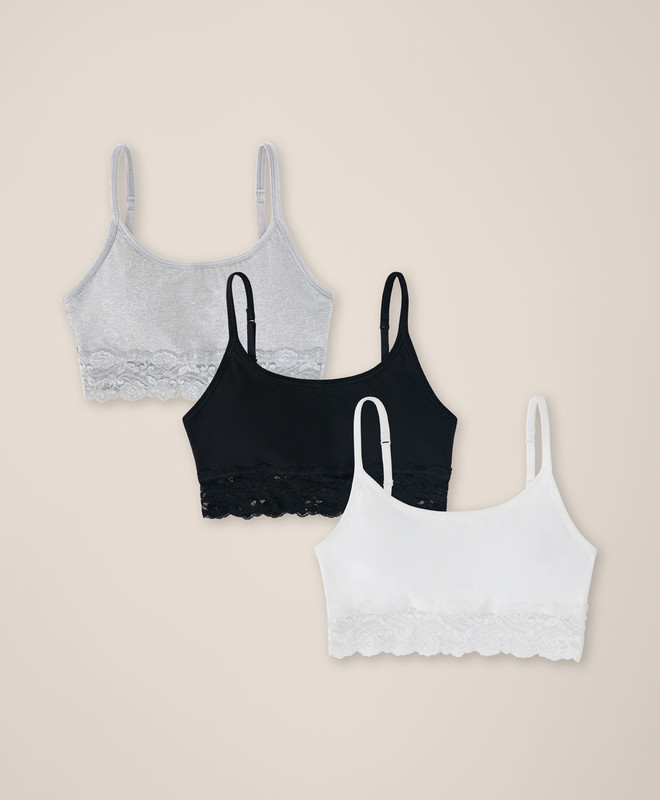 Women’s Lace Smooth Cup Bralette 3-pack made with Organic Cotton | Pact | Pact Apparel