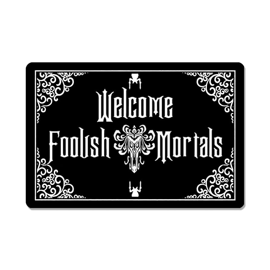 Funny Front Door Mat Welcome Foolish Mortals Mat Rubber Non Slip Backing Funny Doormat for Outdoo... | Amazon (US)