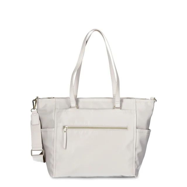 Time and Tru Women's Frankie Nylon Tote Bag, Pearly White | Walmart (US)