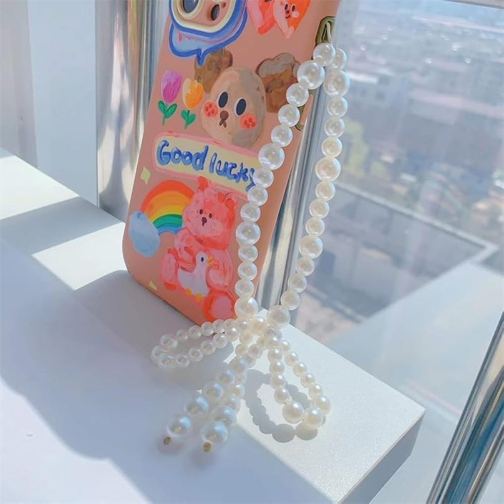 Meefisher Pearl Bow Knot Phone Charm Strap Beaded Phone Lanyard Pendant Cute Y2K Aesthetic Access... | Amazon (US)