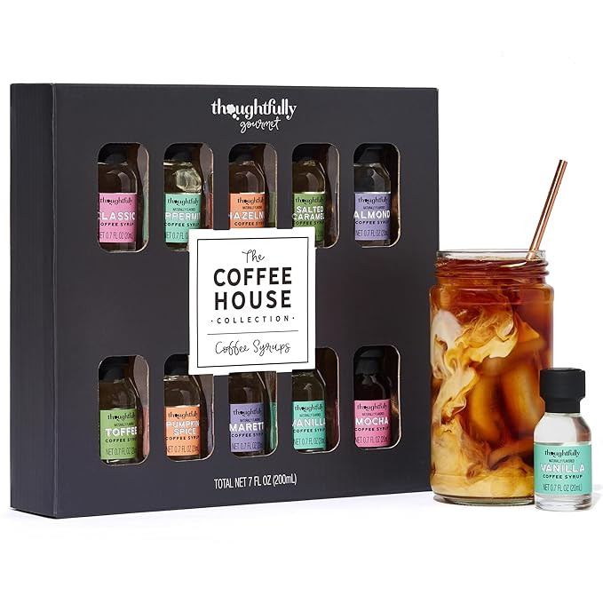 Thoughtfully Gourmet, Coffee Syrup Sampler Gift Set, Syrup Flavors Include Salted Caramel, Vanill... | Amazon (US)