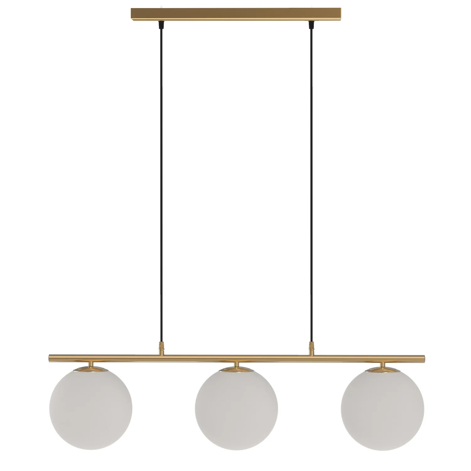 Better Homes & Gardens 36" Architectural 3-Light Island Pendant Light, Gold Finish Frosted Glass ... | Walmart (US)