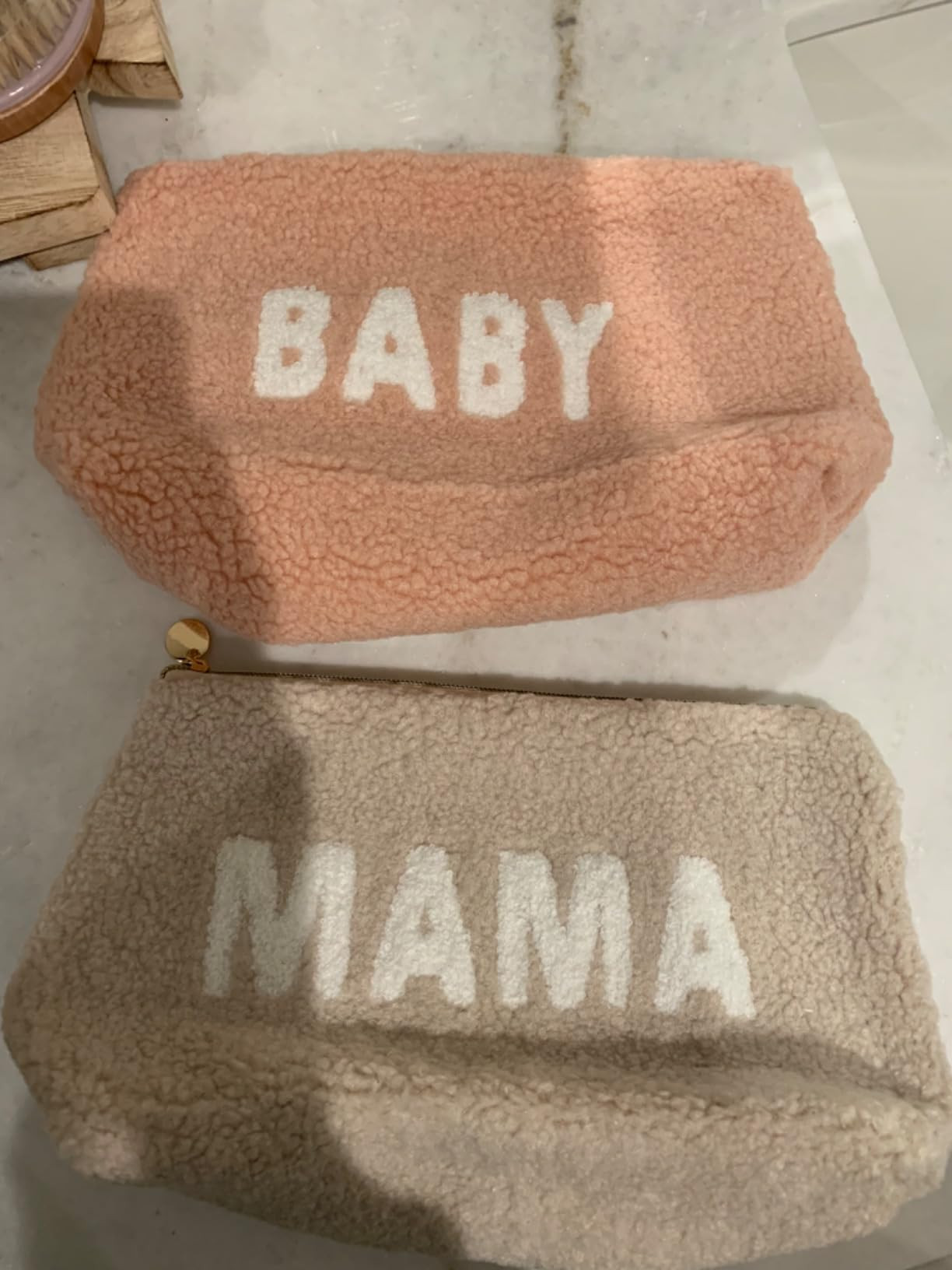 HBselect Makeup Bag for Women Girls, Travel Makeup Pouch for Purse Cute Chenille Letter Makeup Ba... | Amazon (US)