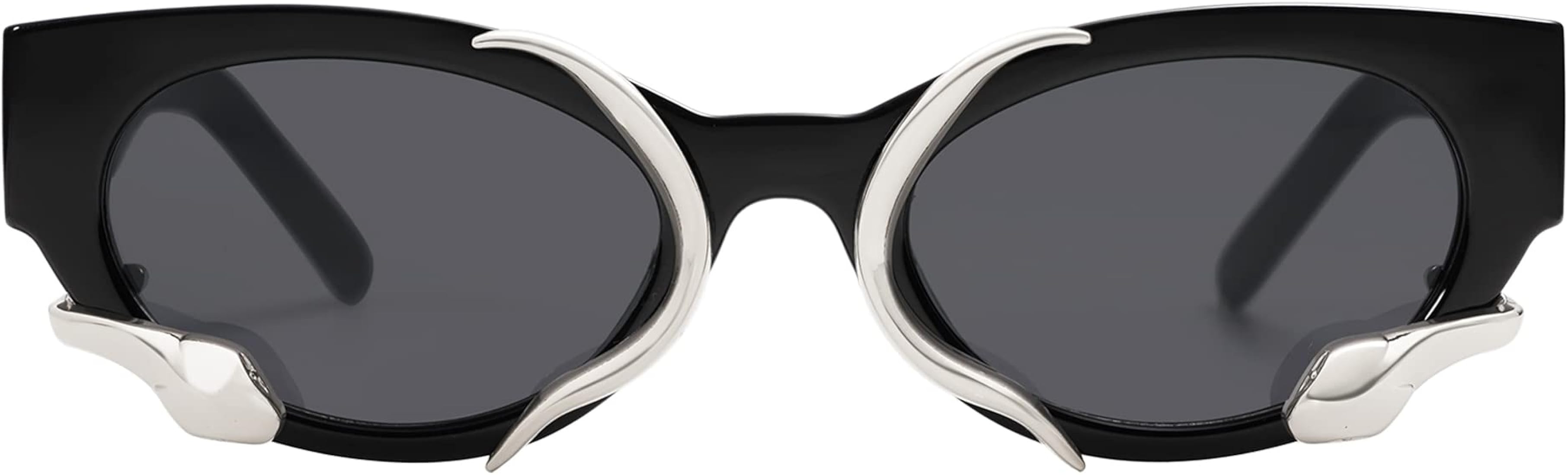 Trendy Sunglasses for Women Men Vintage Narrow Cateye Metal Snake Sunnie Y2k Accessories AP3621 | Amazon (US)