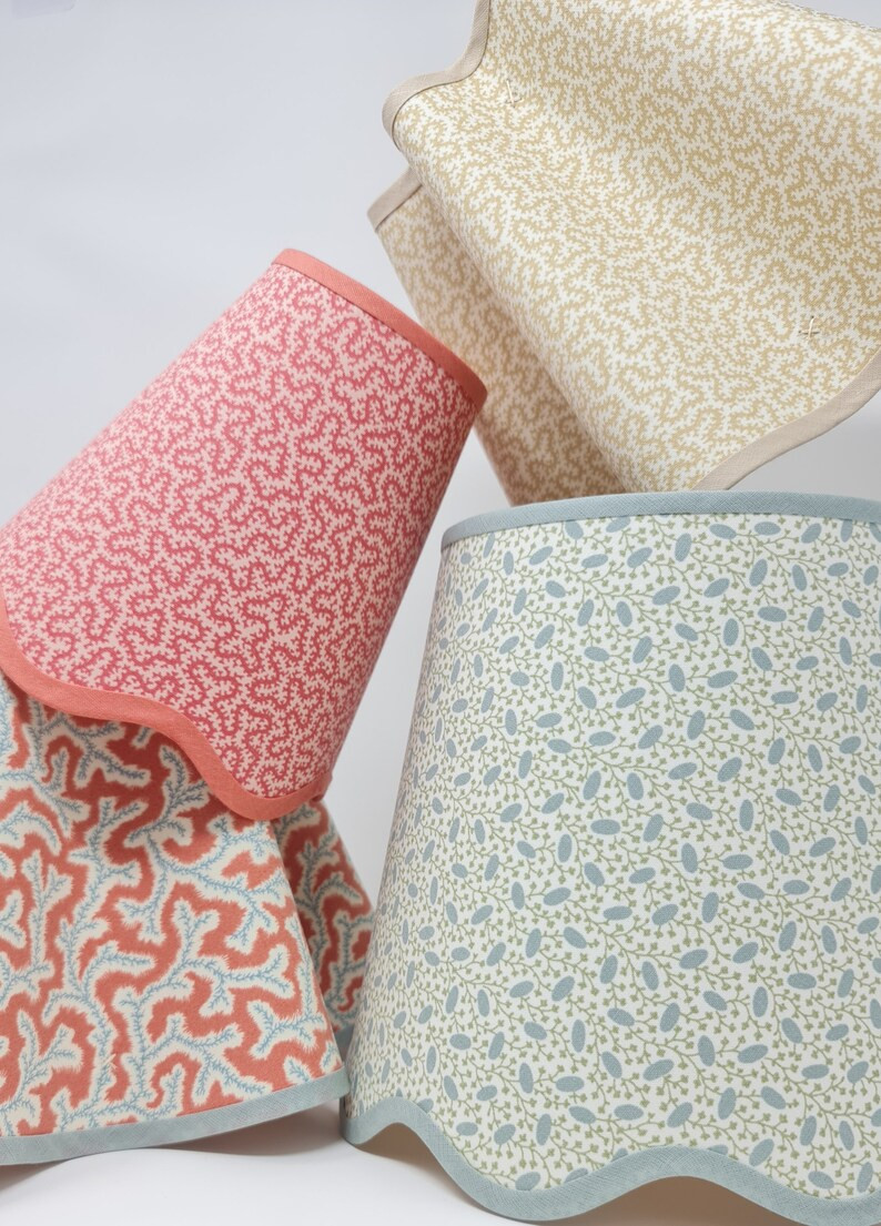 SCALLOP LAMPSHADE Pinto Ian Sanderson Natural Scalloped Edges Trim Colours Clip On, Lamp or Penda... | Etsy (US)