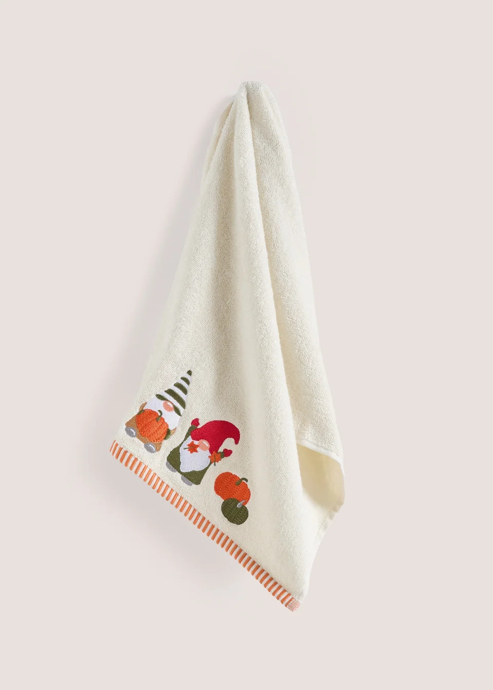 White Gnome Embroidered Hand Towel (50cmx80cm) | Matalan (UK)