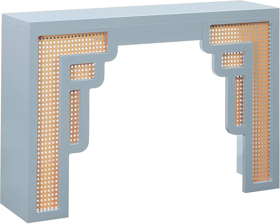 Suzie Pastel Blue & Rattan Console Table | Amazon (US)
