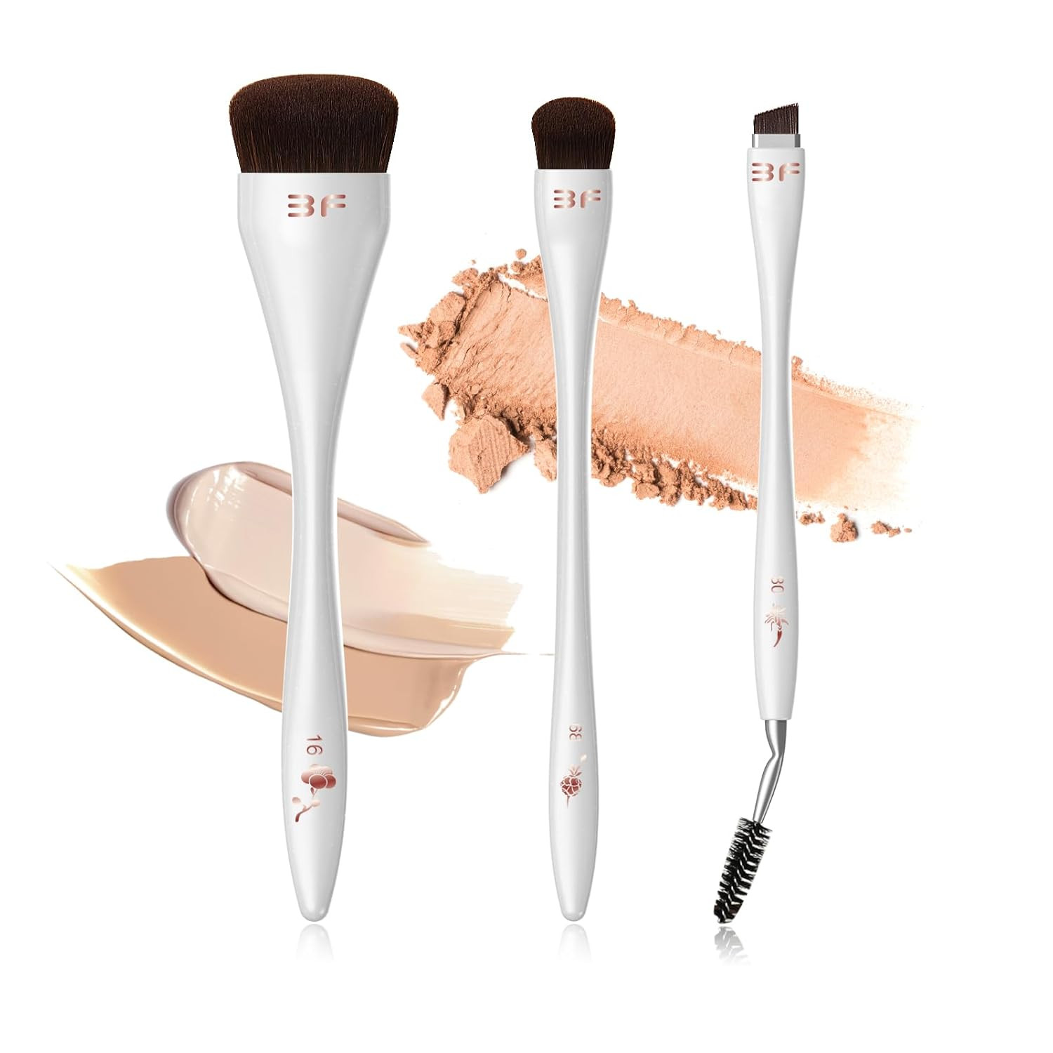 Makeup Brushes Set - Foundation,Concealer,Dual Ended Eyebrow & Eyelash Brushes - Achieve Perfect ... | Amazon (US)