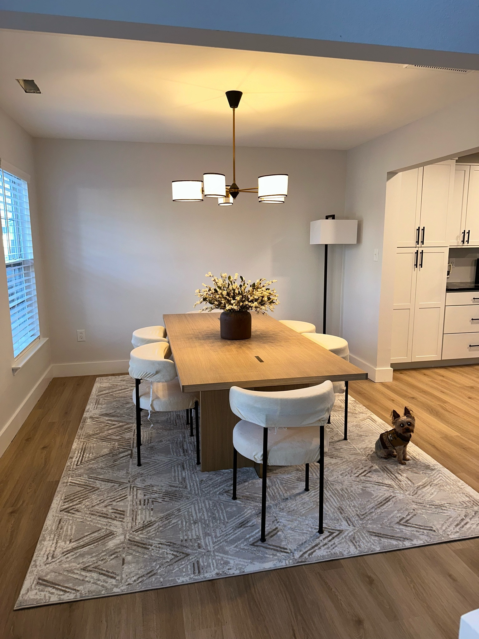 Bazaar Zen Cream 8 ft. x 10 ft. Abstract Area Rug

Soho Home Dawnbarn Chandelier 

Crate & Barrel Paradox dining table (sold out) linking similar 

CB2 INESSE BOUCLE IVORY DINING CHAIR (covered rn due to home reno - will link chair covers)  have pics of them without covers on other posts. Linking similar chairs from Amazon for a more affordable option 


#LTKStyleTip #LTKHome