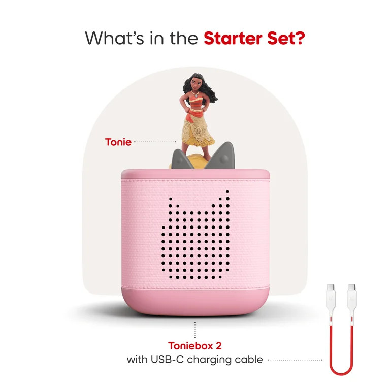 tonies Toniebox 2 Audio Player Bundle for Kids 1+ with Disney Moana - Cloud Pink - Walmart.com | Walmart (US)
