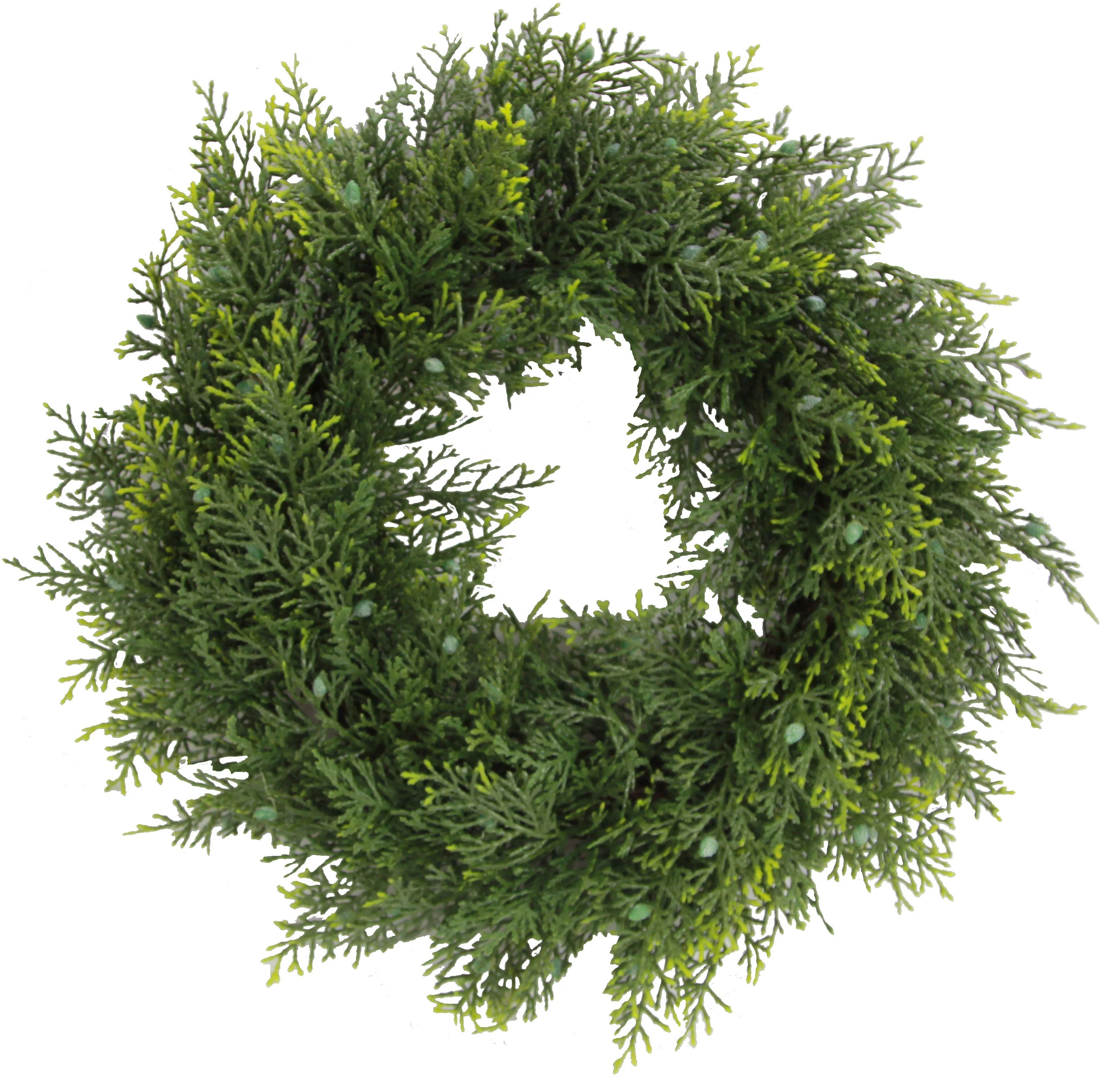 Faux Cedar Polyester 18'' Wreath | Wayfair North America