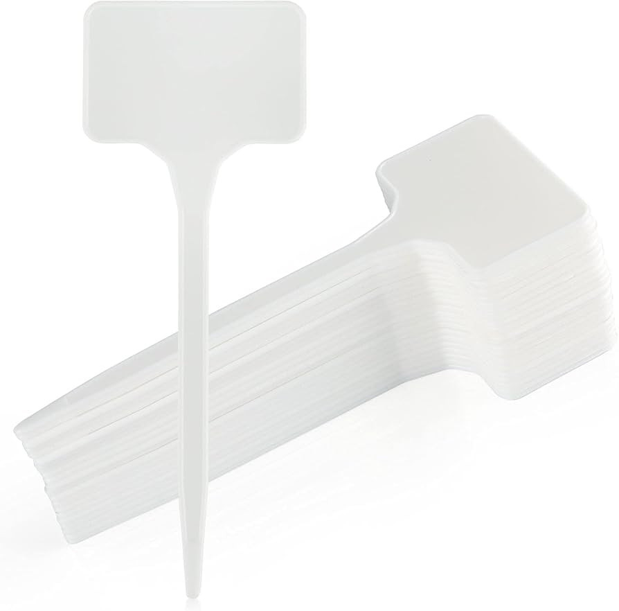 KINGLAKE GARDEN Large Plastic Plant Labels 6 Inch 50 Pack White Sturdy Extra Large T-Style Plasti... | Amazon (US)