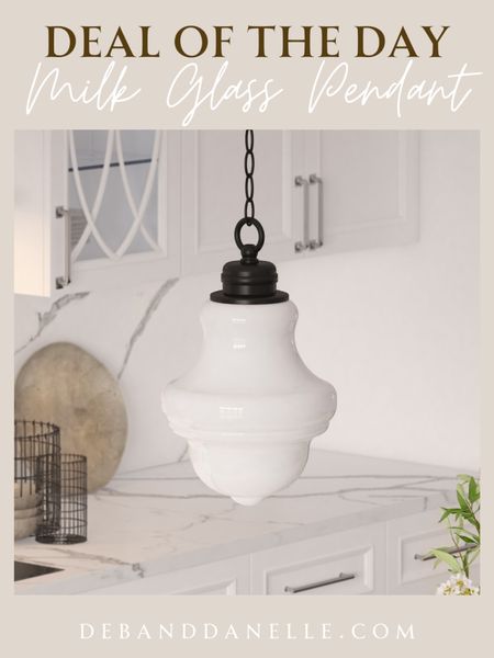 This Blackened Bronze and White milk Glass Pendant light from Bed Bath and Beyond is currently on sale for only $79! These remind me a lot of the milk glass pendants we had over our island in the cottage. 

#LTKHome #LTKSummerSales #LTKSaleAlert