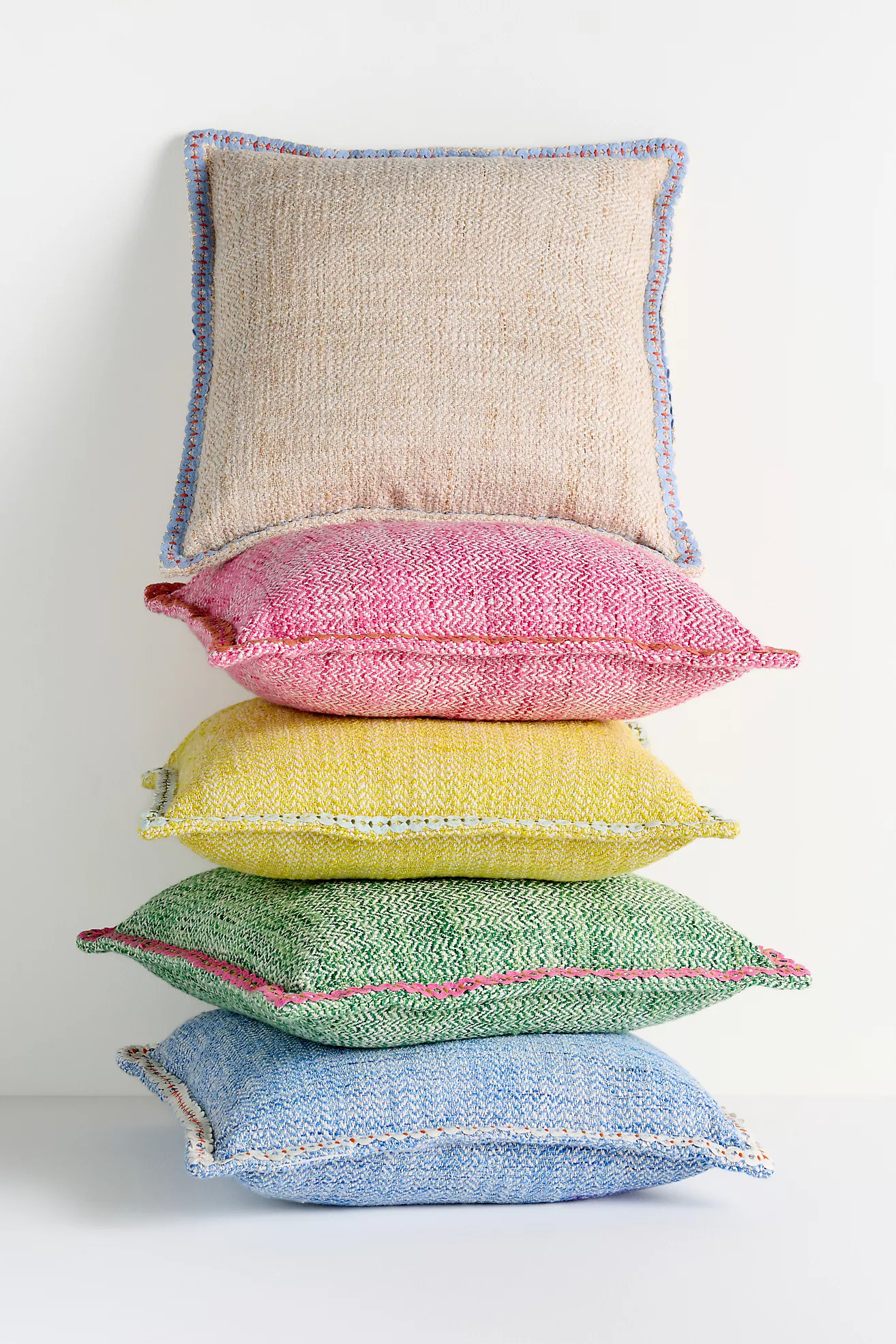 Bermuda Woven Embellished Edge Indoor/Outdoor Pillow | Anthropologie (US)
