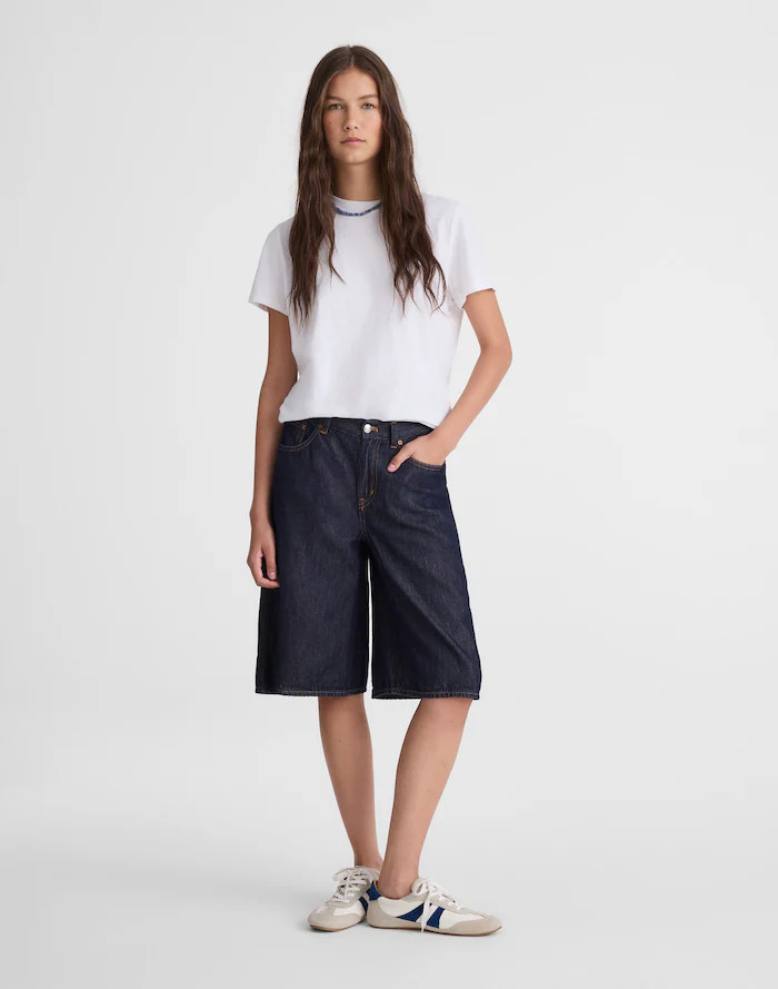 The V-Waist Bermuda Short in Airy Denim | Madewell