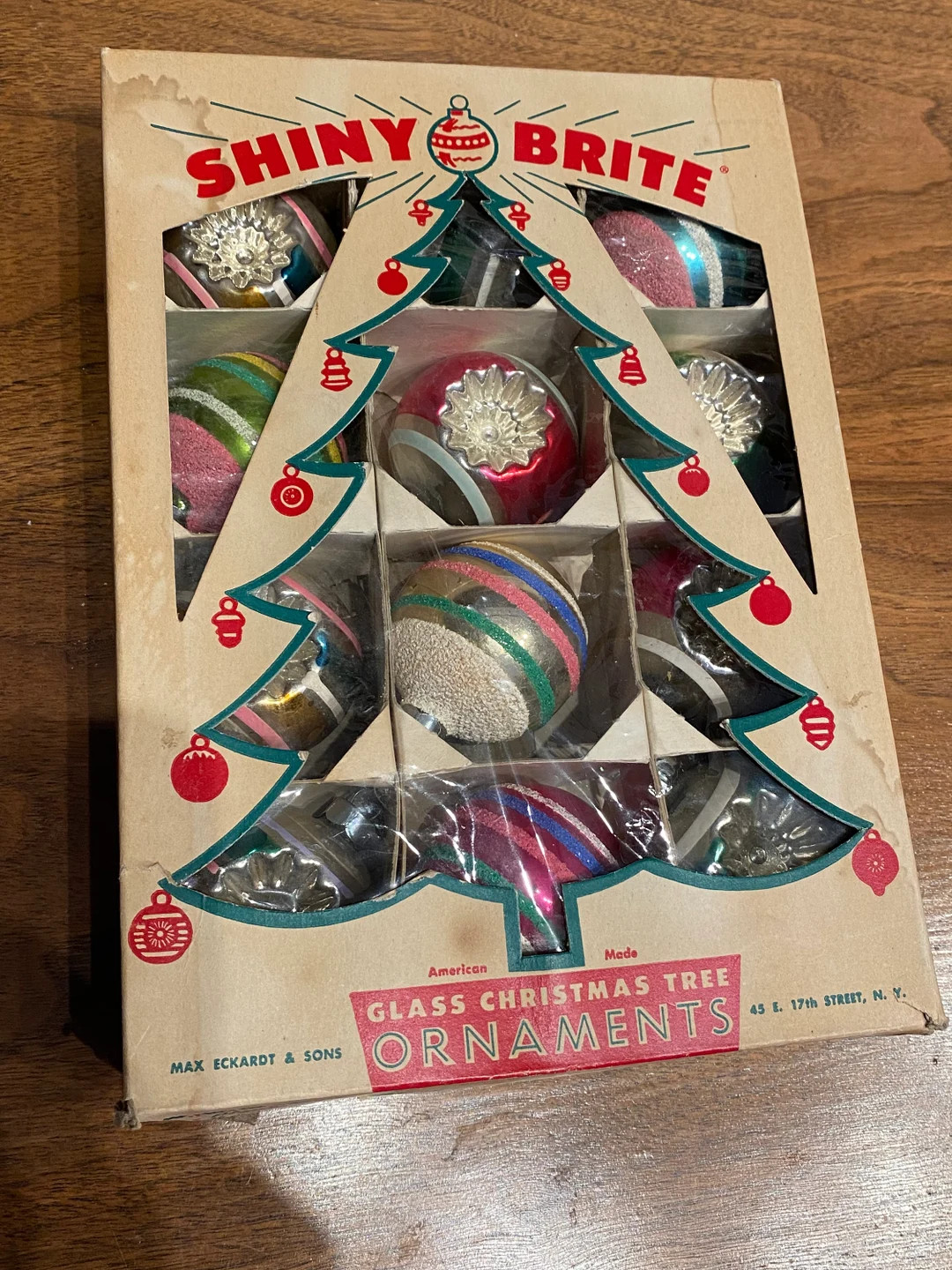 Box of Vintage Shiny Bright Ornaments made in USA | Etsy (US)