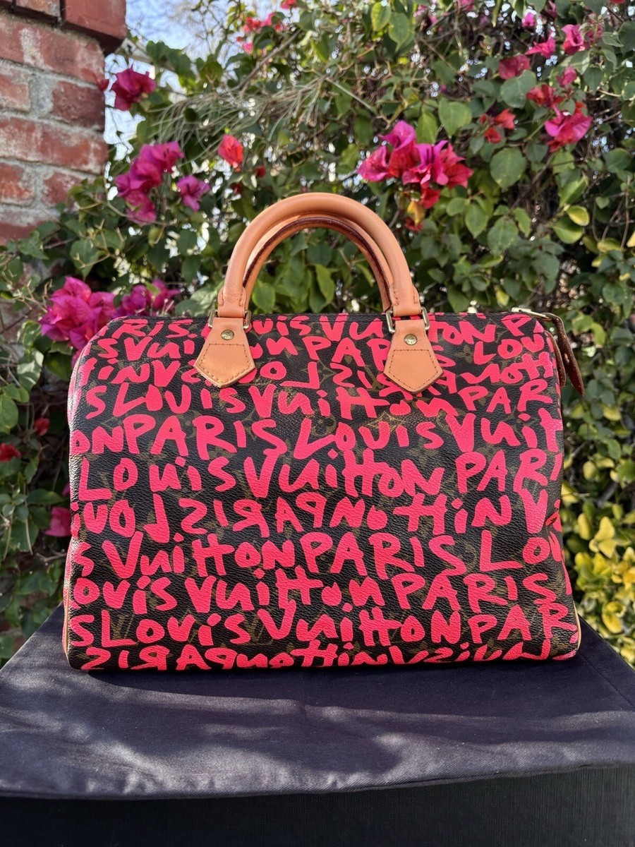 Louis Vuitton Speedy 30 Monogram Canvas Stephen Sprouse Bag Pink Graffiti COA | eBay US