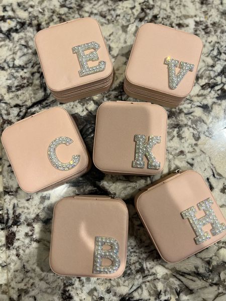 Bridesmaid Gifts - travel jewelry cases personalized with pearl iron on letters. Simple and affordable DIY. 

#LTKwedding #LTKtravel #LTKbeauty