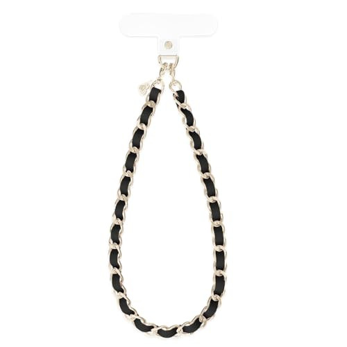 VELVET CAVIAR Leather Chain Phone Charm Wrist Strap - Cute Lanyard Accessory for Women - Fits all Phone Cases (Black) | Amazon (US)