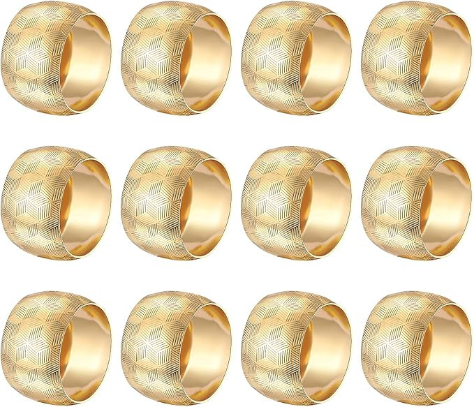 Napkin Rings - Round Napkin Holder Rings for Dinning Table Parties Weddings Family Gather- Holida... | Amazon (US)