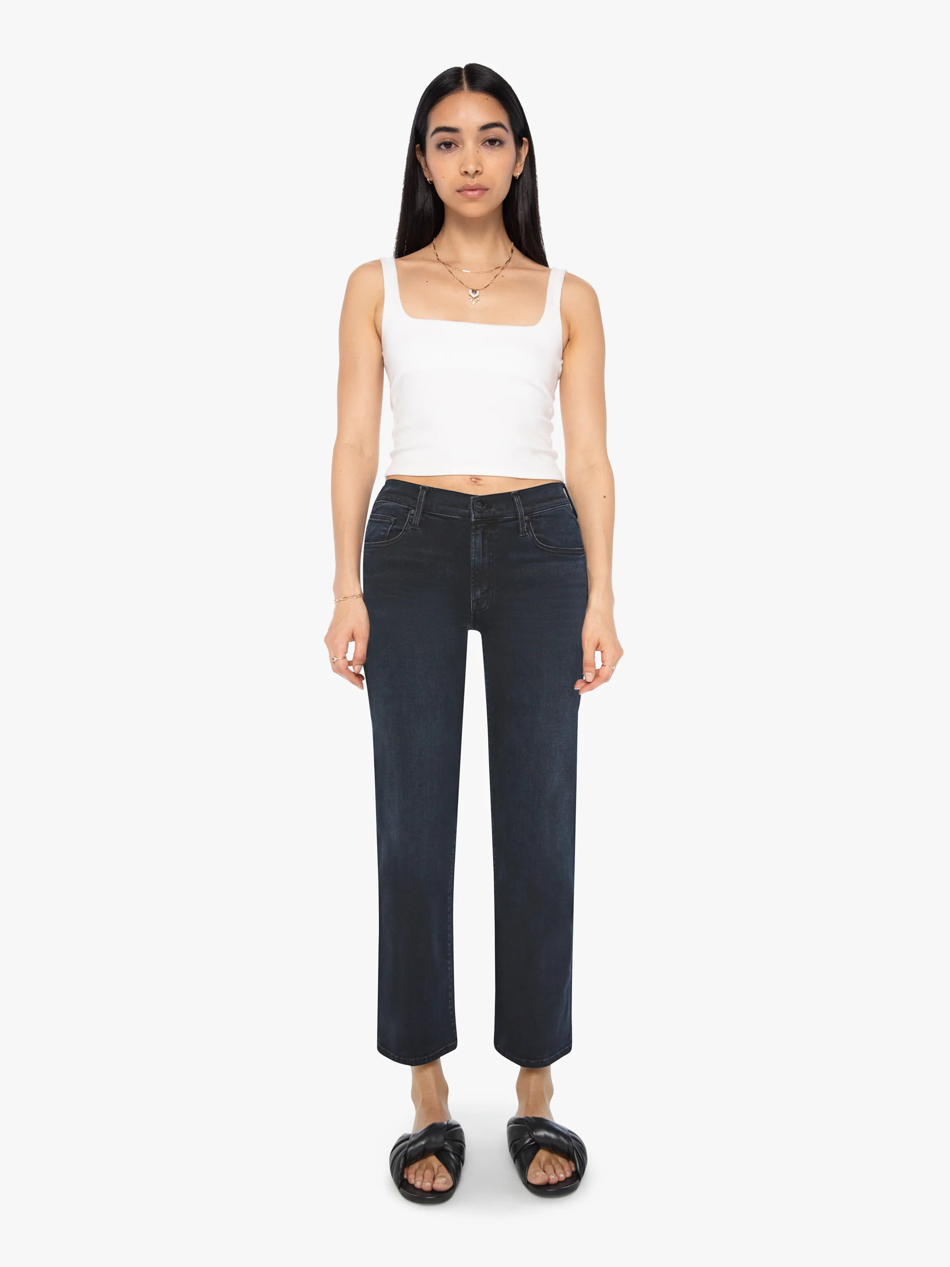 The Mid Rise Zip Rambler Ankle - Night In Venice | Mother Denim