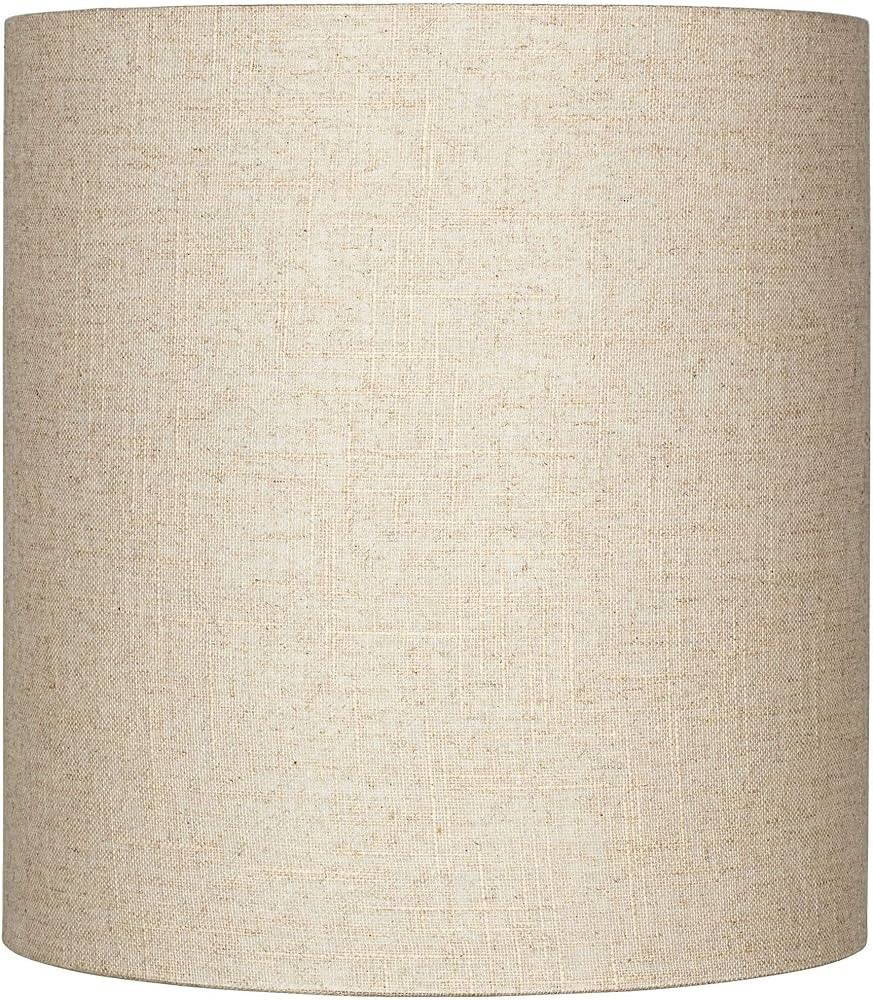 Oatmeal Tall Linen Medium Drum Lamp Shade 14" Top x 14" Bottom x 15" High (Spider) Replacement wi... | Amazon (US)