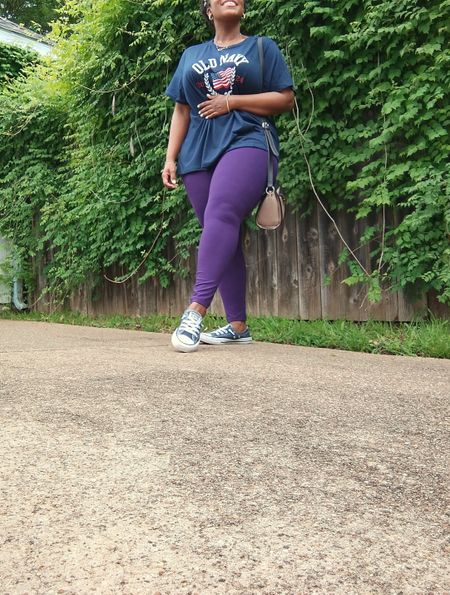 These Vera Wang leggings are so comfortable and stretchy to wear for working out or casual outfits. The leggings come in various colors, good quality material and hug curves in all the right places. The color I'm wearing is Plum Grove.

#LTKmidsize #LTKstyletip #LTKfitness