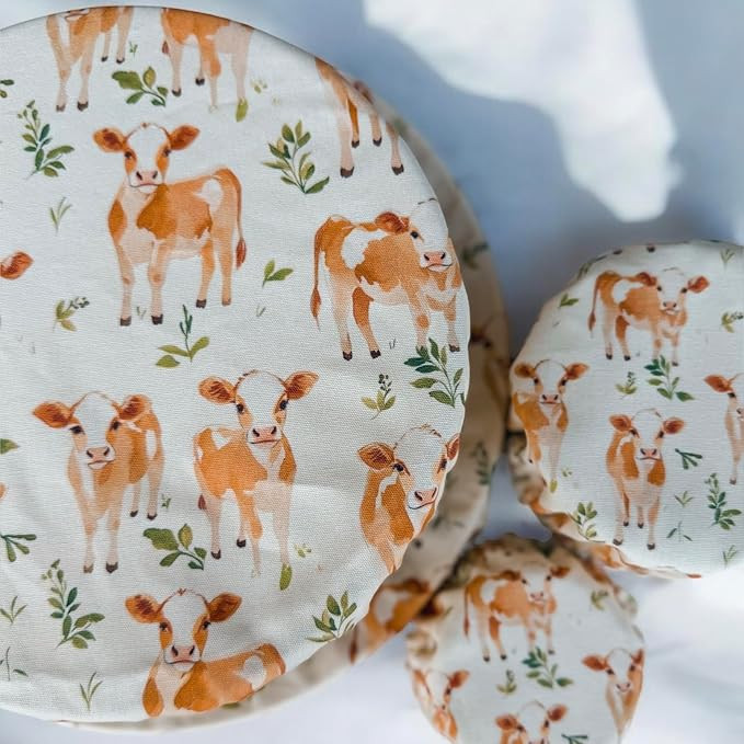 (4-Pack) Sourdough Reuseable Jar & Bowl Covers | Cute Baking Gift | 100% Cotton | Washable | Brea... | Amazon (US)