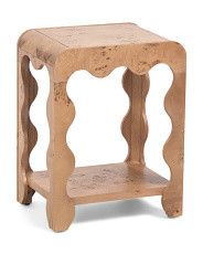 17x13x22 Wavy Burled Accent Table | TJ Maxx