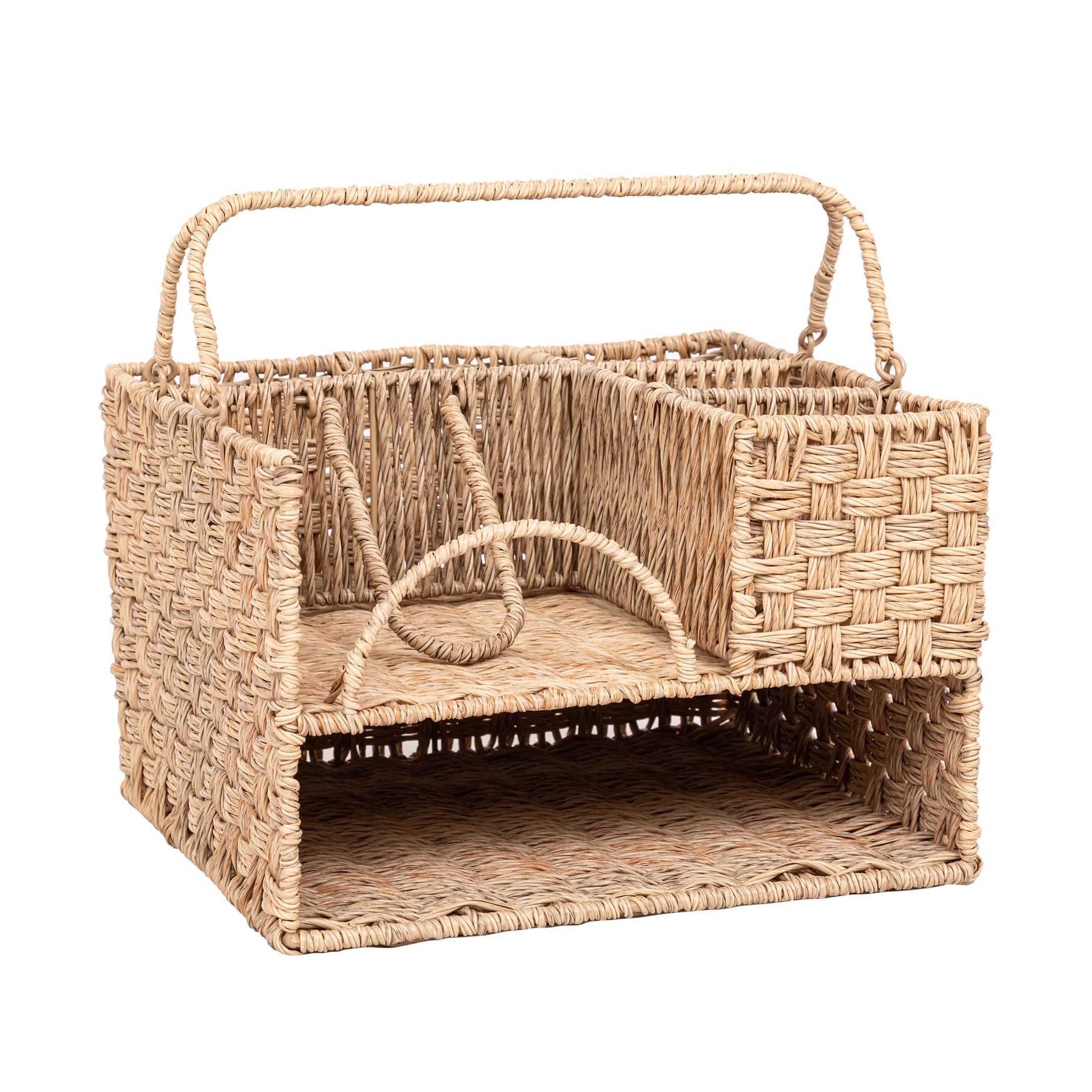 Better Homes & Gardens Resin Rattan All-in-one Serving Caddy, Beige | Walmart (US)