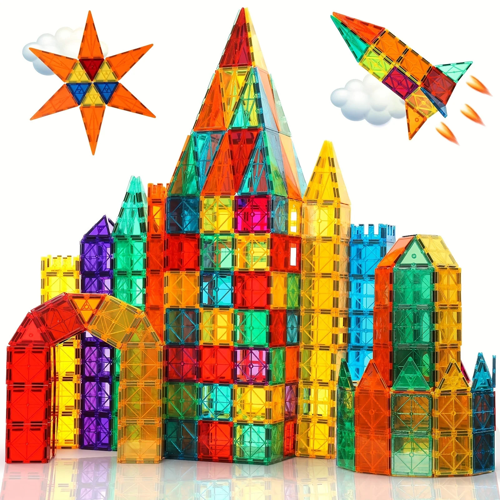 32 pcs Magnetic Tiles Building Blocks 3D Clear Magnetic Blocks Construction Playboards, | Walmart (CA)