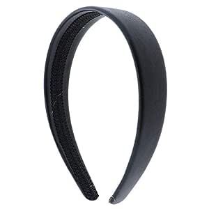Black 1 Inch Wide Leather Like Headband Solid Hair band for Women and Girls | Amazon (US)