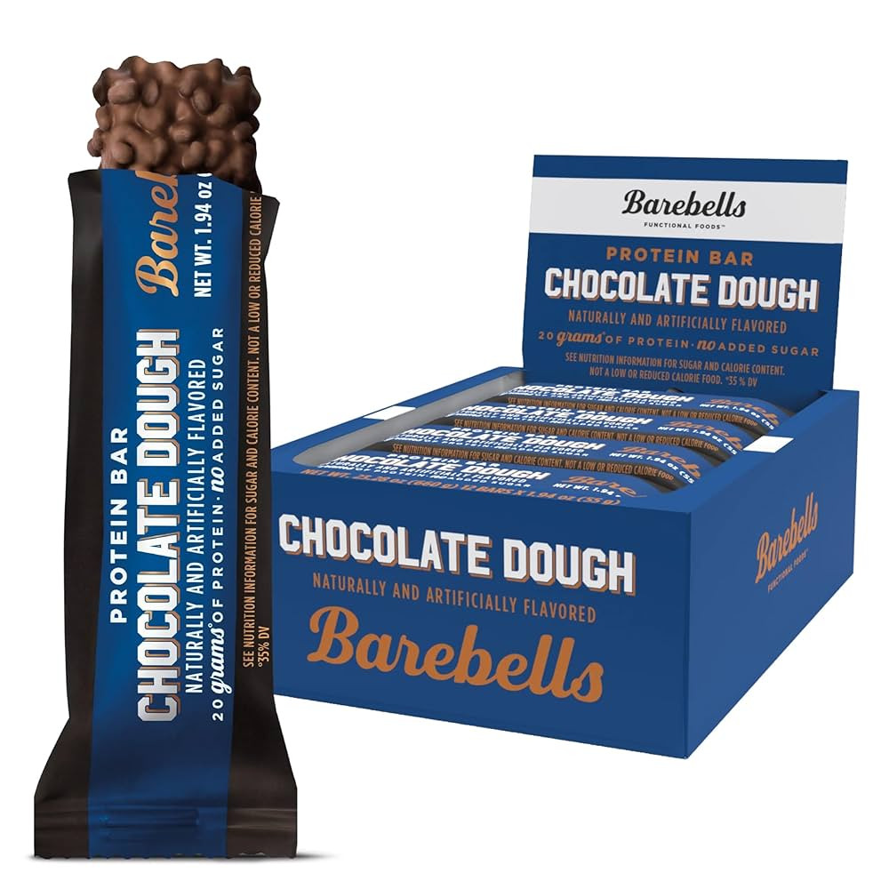 Barebells Protein Bars Chocolate Dough - 12 Count, 20g High Protein Treats - Chocolate Nutrition ... | Amazon (US)