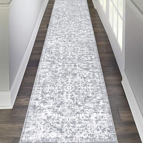 Pauwer Hallway Runner Rug 2'6'x12', Boho Washable Runner Rugs with Rubber Backing, Non Slip Carpet Runner for Hallways, Farmhouse Rug Runners for Kitchen Laundry Room Entryway Bathroom | Amazon (US)