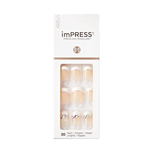 KISS imPRESS Press-On Manicure, Believe, Short Length Square, with PureFit Technology, Includes Prep Pad, Mini File, Cuticle Stick, and 30 Fake Nails | Amazon (US)