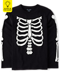 Unisex Kids Matching Family Glow Skeleton Graphic Tee - black | The Children's Place