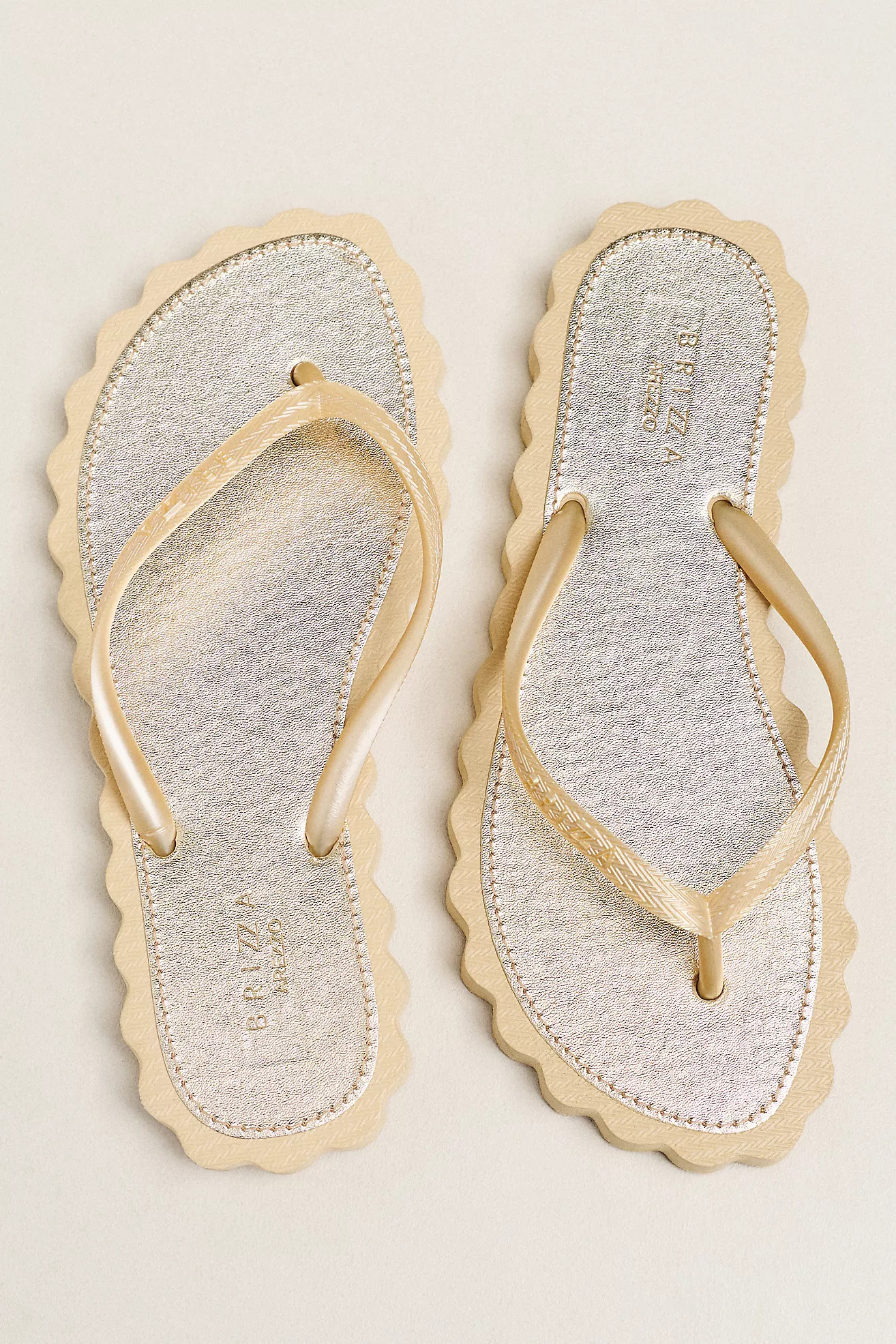 Brizza Arezzo Scalloped Flip-Flop Sandals | Anthropologie (US)