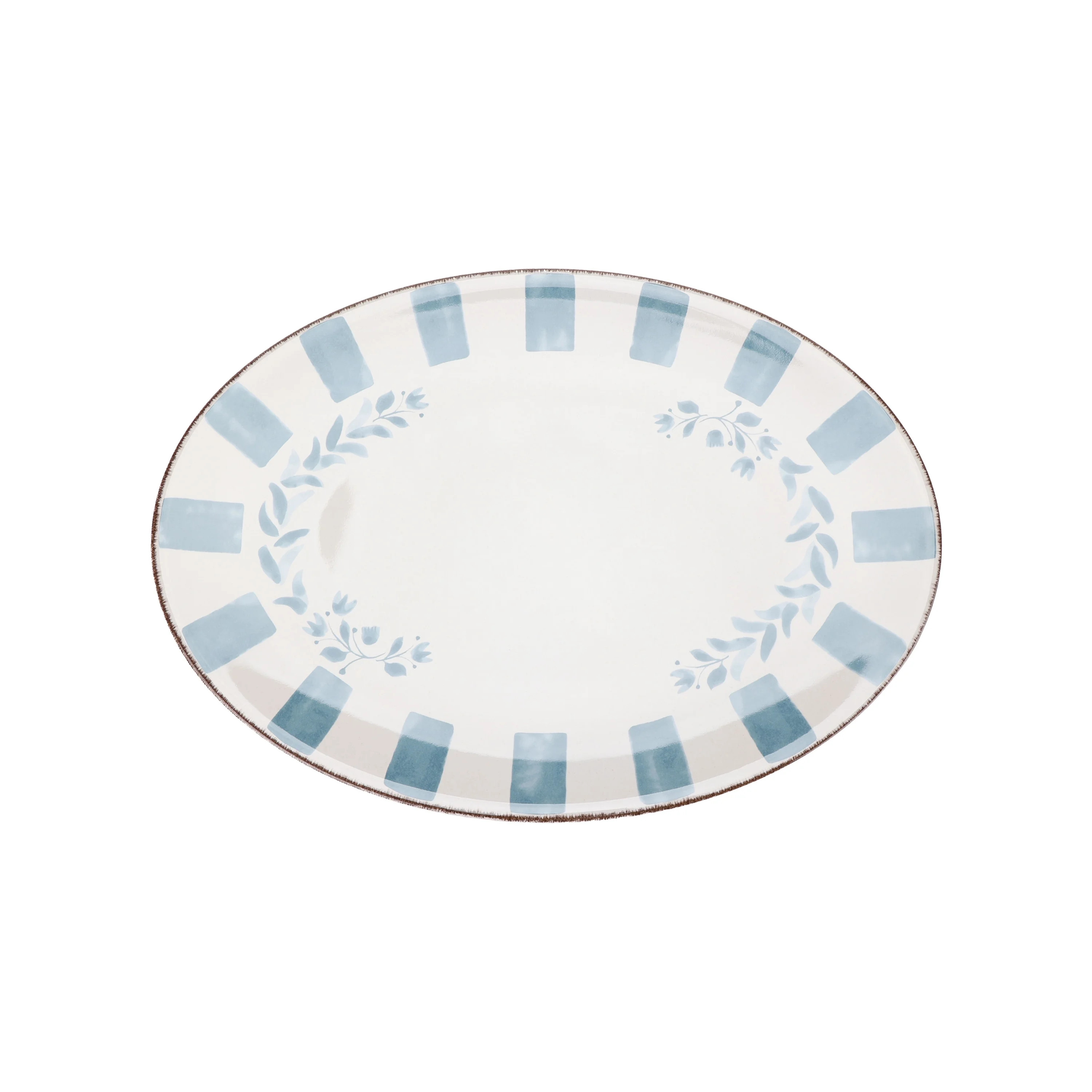 Better Homes & Gardens 18-inch Oval Bamboo Melamine Serving Tray, Blue | Walmart (US)