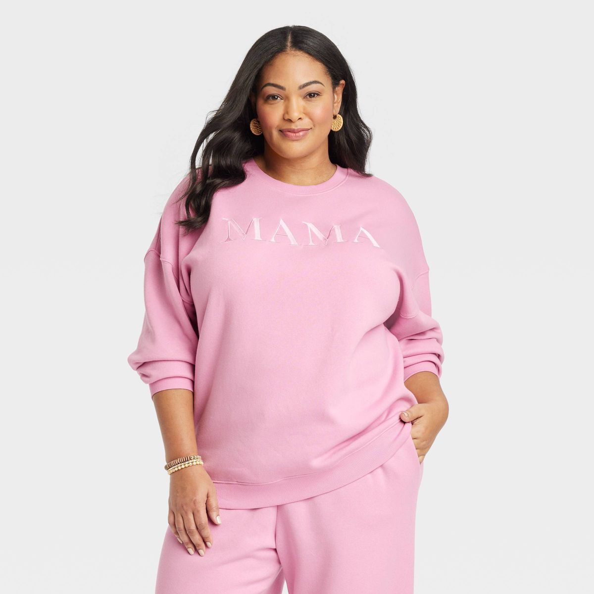 Women's Mama Graphic Sweatshirt - Pink | Target